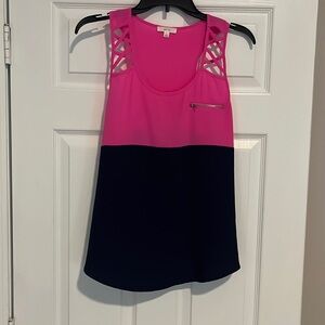 MINE Brand LIKE NEW Tank Top Pink/Black Size L